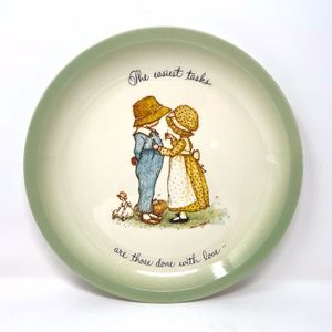 Vtg. Holly Hobbie Collectors Plate "The easist tasks are those done with love"